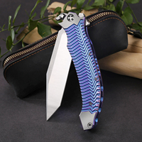 Couteau pliant d'extérieur durable HL, lame en acier M390 avec manche en titane, conçu pour une utilisation tactique et des conditions extrêmes