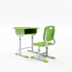 Kursi meja belajar murah pabrik Set kursi dan meja siswa ergonomis yang dapat disesuaikan