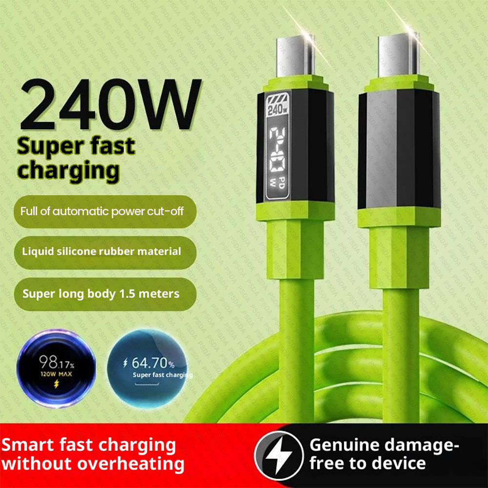 [Sans affichage numérique] 240 W [Vert] 1,5 M-Type-C vers Type-C