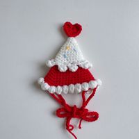 Crochet fait à la main coton peluche chapeau d'anniversaire mignon fleur Design pour chats chiens fête fête Photo accessoire KIVA marque