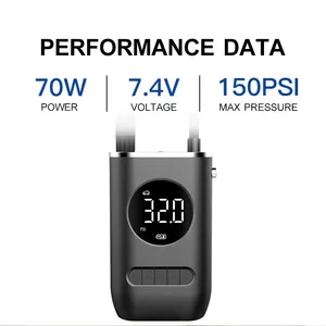 Pompe à air pour voiture CZK-3668, pompe à pneus électrique portable autopropulsée, 7,4 V, 150 psi, affichage numérique, <span class=keywords><strong>compresseur</strong></span> de voiture - Product Image 4