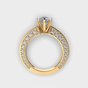 Anillo de Compromiso con Diamante Cultivado en Laboratorio de 1 Quilate, Oro Amarillo de 14K, Banda Ancha Estilo Baguette, Joyería Fina para Novia, Estilo Hip Hop, para Mujer, APRICOT JEWELS - Product Image 3