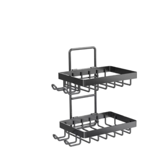 Support mural double pour <span class=keywords><strong>savon</strong></span> et rasoir, sans perçage, en acier inoxydable 304, avec 4 crochets pour la <span class=keywords><strong>douche</strong></span> - Product Image 3