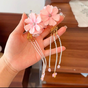 Light Luxury Blue Pink Flower Shaped Hair Claw Clip Fashionable Temperamental Design Girl's Hair Claw Clip Wholesale Headwear - Product Image 3