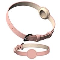 Colliers pour chien et chat en PU souple imperméable réglables, en cuir végétalien, anti-perte, avec suivi GPS Apple, collier pour animaux de compagnie avec support Airtag