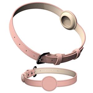 Impermeable suave PU ajustable aire etiqueta gato perro collares cuero vegano Anti pérdida Apple GPS seguimiento mascota <span class=keywords><strong>Collar</strong></span> con Airtag titular