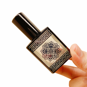 Refillable Attar Perfume Glass Bottle with Fine Mist <strong>Spray</strong> Square 15ML Gold Black <strong>Silver</strong> Electroplate Fancy Oil Atomizing Bottle - Product Image 3