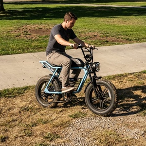 Vélo électrique vintage cool avec un grand phare rond, vélo élégant à pneus larges pour les déplacements sur le campus universitaire - Product Image 6