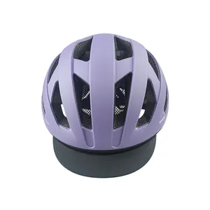 Custom Adult Adjustable Bike Cycling Helmet With Visor And Rear Light Commuter Scooter Helmet With Usb Rechargeable Led Light