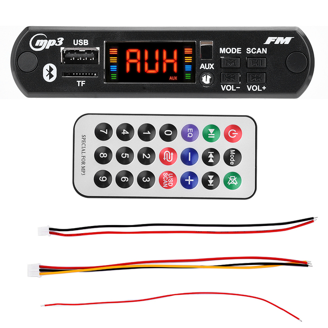 5v/12v decoding board  color screen Audio decoding board BT 5.0 mp3 decoding board card reader supports BT funct