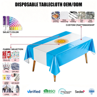 Nappe de table rectangulaire en plastique personnalisée avec logo imprimé, jetable, couleur unie, en PE, imperméable et anti-taches