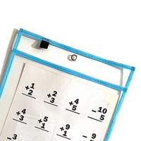 Pochettes effaçables en PVC transparentes et colorées 2026 pour fournitures de bureau, réutilisables, pour enfants et usage scolaire