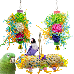 Atacado 3 Pacote Colorido Luxo Clássico Madeira Rattan Bola Chew Brinquedos Pet Acessório para Papagaios <span class=keywords><strong>Bird</strong></span> Cage - Product Image 3