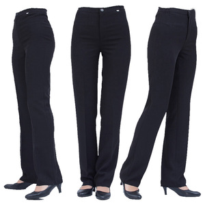 <span class=keywords><strong>Youbu</strong></span> hôtel pantalon de travail pour femmes noir épaissi respirant Polyester/coton droit vêtements d'affaires pleine longueur taille moyenne bouton - Product Image 5