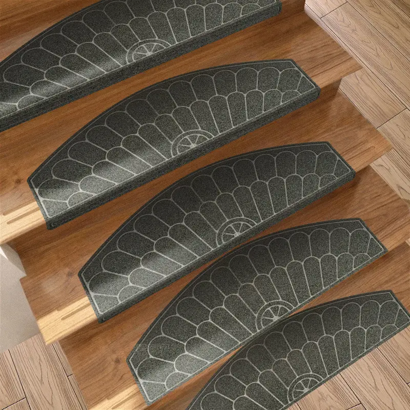 15 PCS Tapete Stair Treads Non-Slip Bullnose Tapete para Escadas Indoor Stair Pads Auto-adesivo e fácil instalação Pet Friendly