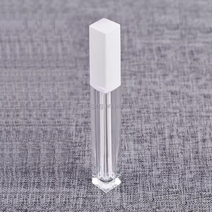 <span class=keywords><strong>Tube</strong></span> carré transparent de 5 ml pour brillant à lèvres, or rose, argent, blanc, noir, emballage de maquillage vide en plastique, applicateur doe foot, contenant pour gloss - Product Image 6
