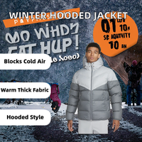 Blouson Bomber Décontracté Hiver Homme à Capuche, en Maille Épaisse Polyester-Coton, Coupe-Vent, Col Montant, Fermeture Éclair Avant, Style Japonais Haut de Gamme
