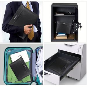 Small Customized Black Fiberglass <b>Bag</b> with Zipper Waterproof and Fireproof for <b>Document</b> Storage - Product Image 5