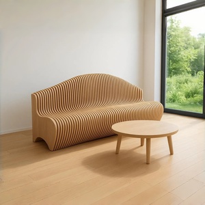 ML-WB012 Sofá de Madera Hecho a Mano, Muebles Comerciales de Madera Contrachapada Creativa para Vestíbulo de Hotel, Área de Descanso de Centro Comercial, Sala de Espera - Product Image 5