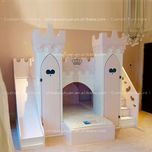 <strong>Children's</strong> Bunk <strong>Bed</strong> <strong>with</strong> Staggered Design Dreamy Cute Castle <strong>Bed</strong>, Bunk <strong>Bed</strong> <strong>with</strong> <strong>Slide</strong> Custom Princess <strong>Bed</strong> for Girls' Room - Product Image 2