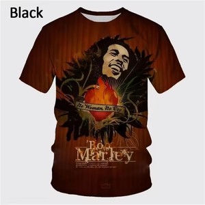 T-shirt décontracté imprimé Hip Hop 3D Pop drôle musique Rock Bob Marley motif <span class=keywords><strong>grande</strong></span> taille vêtements pour hommes femmes en Polyester/coton - Product Image 3