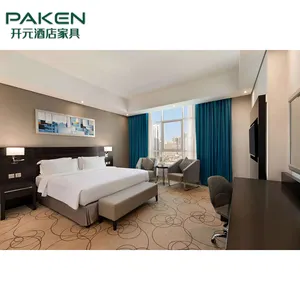 Ramada Dubai Hotelzimmer Hospitality Möbel Set Modernes Schlafzimmer Kingsize-Bett 4 Sterne Hotel Möbel paket