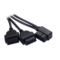 Cable divisor para Escáner de diagnóstico OBD2, accesorio de 16 pines macho a hembra con conector Volov OBD2 OBD-II Y OBD a Volvo