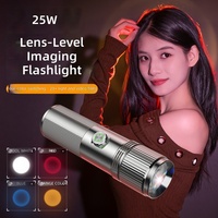 Projecteur de Lumière Portable 25W S28 pour Photographie, Température de Couleur Réglable 2700-7500K, Lumière d'Appoint, Projecteur de Gobo et d'Ombre pour le Direct