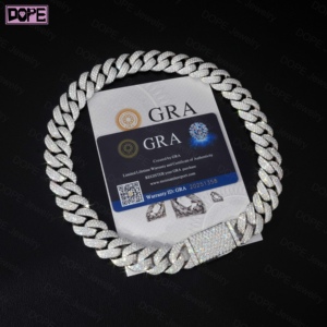 3 Dias Despacho Cubano Link Cadeia 20mm 22mm Miami 925 Jóias de Prata Hip Hop Homens Colar VVS Moissanite Cadeia - Product Image 2