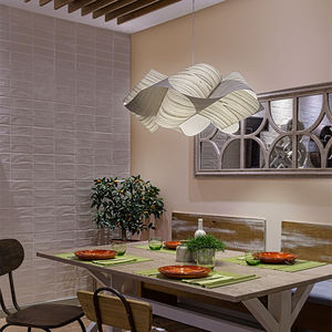 Lustre en bois de couleur personnalisée pour restaurants, E27, longue chaîne, verre <span class=keywords><strong>suspendu</strong></span>, luminaires suspendus modernes pour hall d'hôtel - Product Image 1