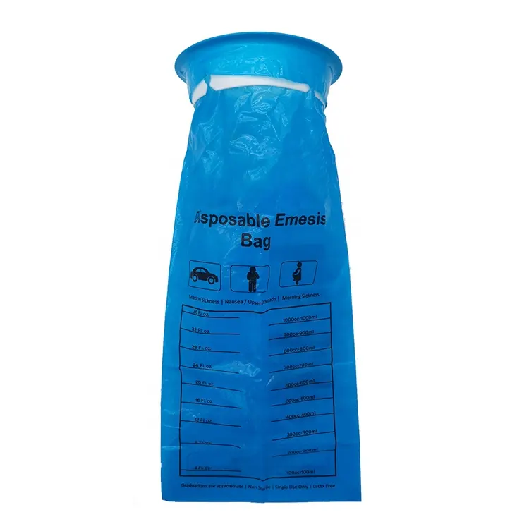 PE כחול פסולת לרשות Barf שקיות קיבל לוגו מותאם עמיד פוליאתילן נייד פלסטיק קיא תיק