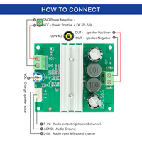 TPA3116D2 100W Papan Amplifier Daya Tinggi Modul Amplifier Suara Audio Rumah DIY DC7V-24V