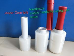 Distributeur de <span class=keywords><strong>film</strong></span> étirable mini de 4 pouces, poignée en plastique bleue, poignée en plastique jaune pour petits films étirables - Product Image 5