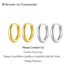 कस्टम गहने ठीक हूप इयररिंग्स कार्टिलेज न्यूनतम गुलाब सोना जुताई 925 स्टर्लिंग चांदी के चार्टों को लटकाया जाता है - Product Image 2