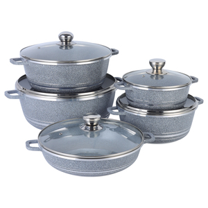 Donnor Hoàng Gia loạt cơ bản 10-Piece Cookware Set 20/24/28/32cm kim loại soong & nông nồi nhà bếp sử dụng - Product Image 2