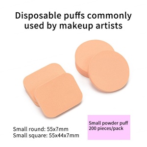 Éponge de maquillage jetable ronde en latex, professionnelle pour le fond de teint, applicateur cosmétique léger en SBR, ensemble d'éponges de maquillage en forme de cale pour le visage - Product Image 6