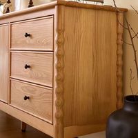 Buffet en bois de chêne massif de style américain, design contemporain, grande capacité, garantie de 3 ans, hôtel boutique, restaurant, salle à manger