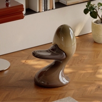 Chaise Canard Moderne en Fibre de Verre Prête à l'Expédition, Fauteuil d'Appoint Créatif et Adorable en Forme d'Animal, Chaise Canard Dessin Animé Brillante pour Salon et Café