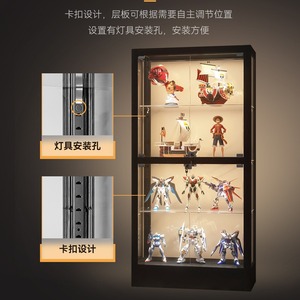 Vitrina de cristal con luces para figuras de juguete Three Arrows, para colección de modelos en casa, 80x40x180cm - Product Image 3