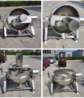 Chaudière à sucre de 200 litres, cuiseur à caramel et confiture, mélangeur inclinable, cuiseur à vapeur, machine à mélanger, bouilloire à enveloppe avec mélangeur