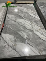 Panneau mural en PVC imperméable à haute brillance FREYR FOREST Grey Ink Marble UV Board pour salle de bain et escalier, vente en gros directe d'usine