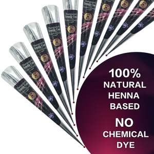 Paquete de 4/12 de pasta de tatuaje de Henna granate Borgoña-Mancha de arte corporal natural para tatuajes temporales-Fórmula vegana segura - Product Image 4