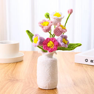 2025 fatto a mano Crochet fiori in <span class=keywords><strong>vaso</strong></span> di girasole maglia fiore giglio della valle <span class=keywords><strong>rosa</strong></span> pianta in <span class=keywords><strong>vaso</strong></span> fiore all'uncinetto in un <span class=keywords><strong>vaso</strong></span> - Product Image 6