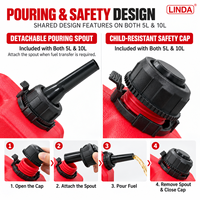Réservoir de Carburant Portable 5L 10L HDPE avec Bec Verseur et Supports de Verrouillage pour Moto, VTT, UTV, 4x4 CE EPA CARB ErP