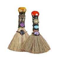 Balai magique en cristal naturel en forme de cœur, best-seller transfrontalier, fait main, pour Halloween, accessoire de décoration, ornement