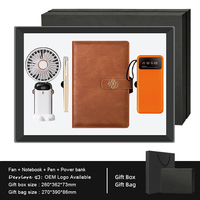Coffret Cadeau Pratique et Chaleureux, 4-en-1 : Ventilateur, Stylo, Carnet A5 et Batterie Externe, Idéal pour le Team Building et les Incitatives Mensuelles du Personnel
