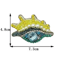 Patchs à coudre en strass brodés à la main en forme de coquillage marin en cristal 3D, pour vêtements