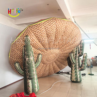 Modèle publicitaire gonflable personnalisé Chapeau de paille cactus gonflable pour la décoration d'événements