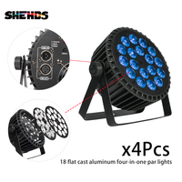 Projecteur de scène LED Par plat et fin en alliage d'aluminium 18*12W RGBW 4-en-1 DMX512 économique pour mariages, KTV et clubs