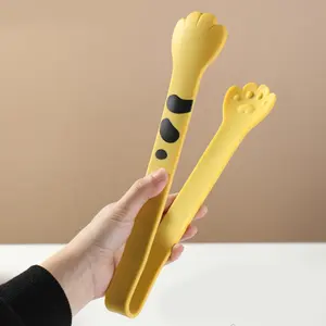 Acessórios de cozinha Utensílios De Cozinha De Silicone Cozimento Pinças De Comida Tamanho Personalizado Ferramenta De Silicone De Aço Inoxidável Cat Paw Shape Cartoon